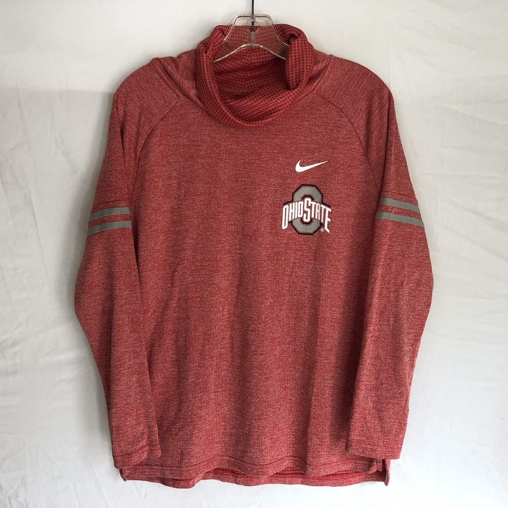 Ohio State Buckeyes L/S Shirt Womens Medium Red NCAA Football Nike Cowl Neck